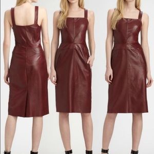 Derek Lam 10 Crosby Leather Dress in Burgundy